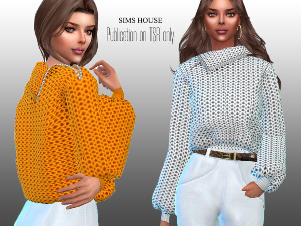 Womens Chunky Knit Sweater with Zip Neck by Sims House from TSR