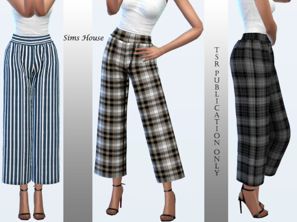 Womens Wide Plaid Pants by Sims House from TSR