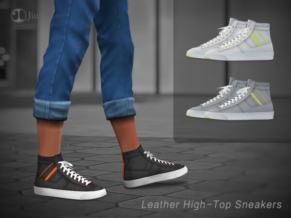 Leather High Top Sneakers 01 by Jius from TSR