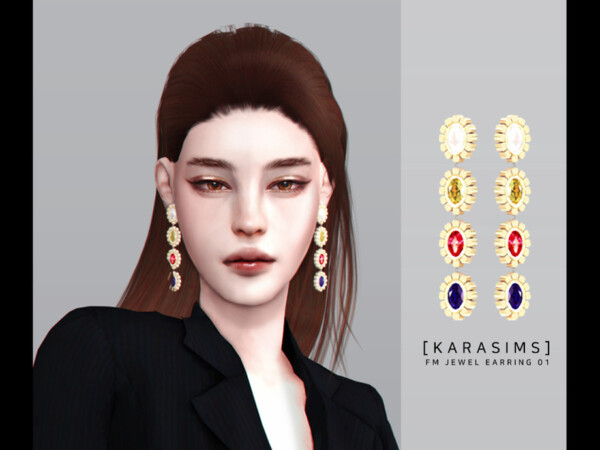 Jewel earring 01 by karasims16 from TSR