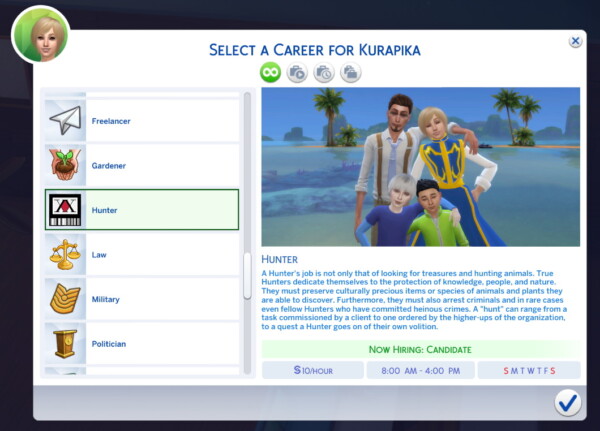 Hunter Career mod by sokkarang from Mod The Sims