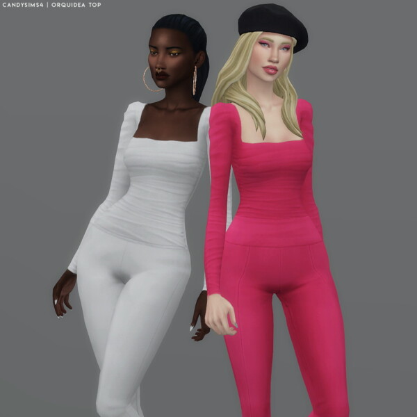 Orquidea top and dress from Candy Sims 4
