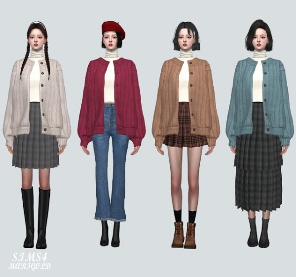 GG Turtleneck With Cardigan V2 from SIMS4 Marigold
