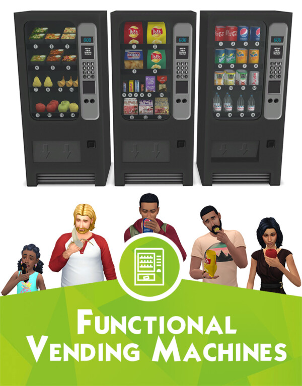 Functional vending machines from Around The Sims 4