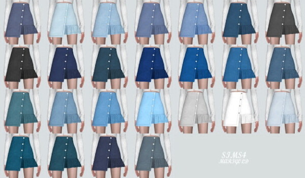 A Unbalance Denim Mini Skirt from SIMS4 Marigold