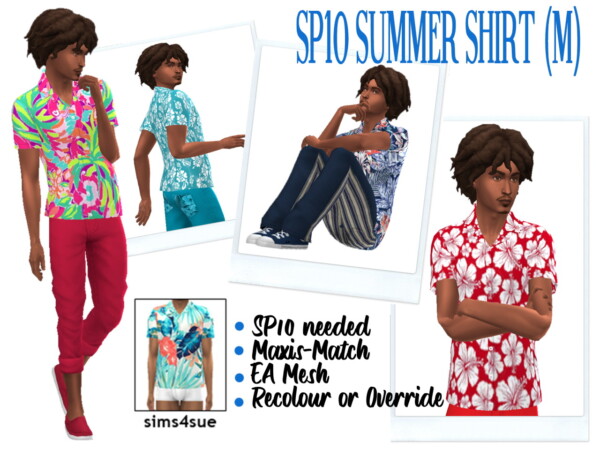 Summer Shirt M from Sims 4 Sue