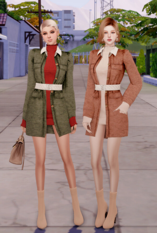 Coat and Turtleneck Dress from Rimings