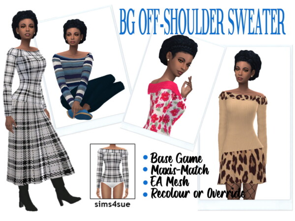 BG Off Shoulder Sweater from Sims 4 Sue