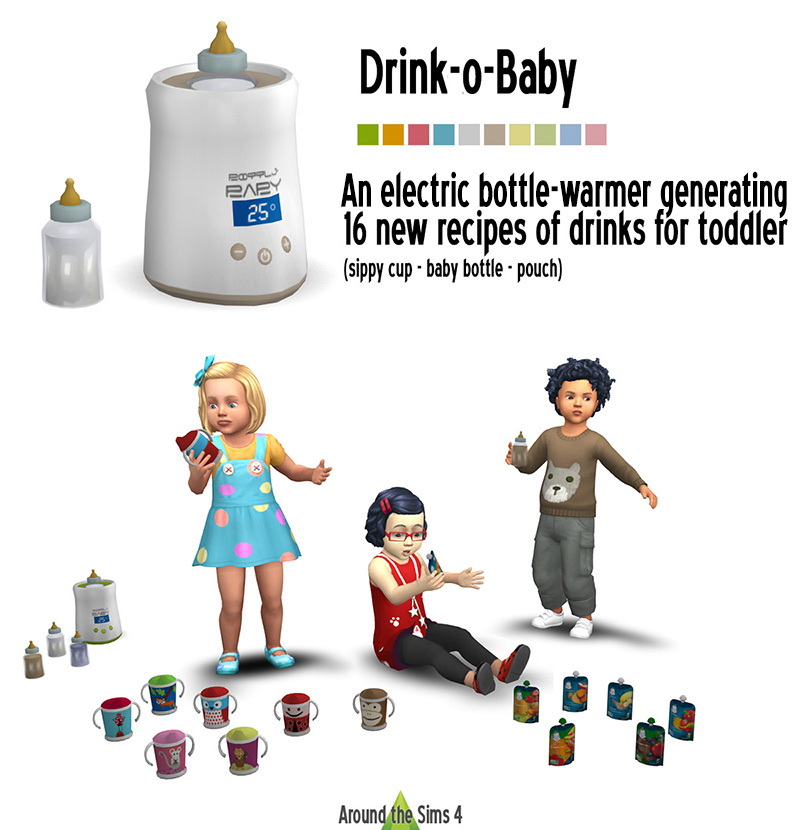 Bottle-warmer and Toddler drinks from Around The Sims 4