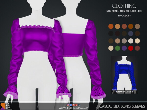 Casual Silk Long Sleeve from Red Head Sims