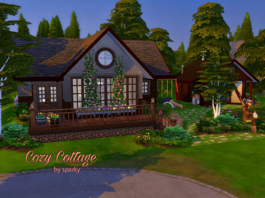 Cozy Cottage Home by sparky from TSR • Sims 4 Downloads