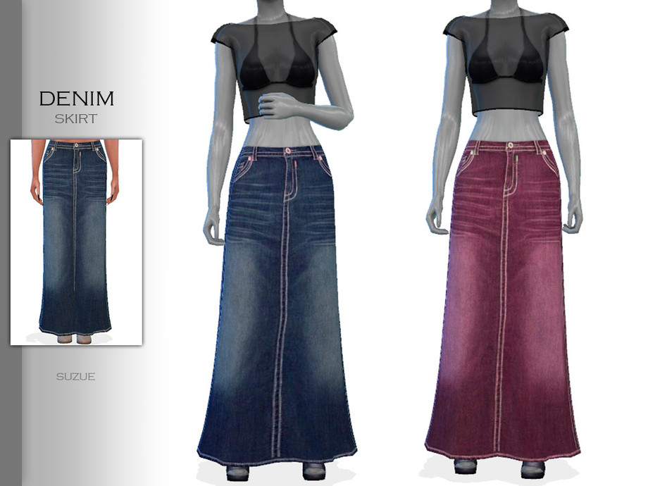 Denim Skirt by Suzue from TSR • Sims 4 Downloads