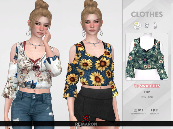 Floral Blouse for Women 02 by remaron from TSR