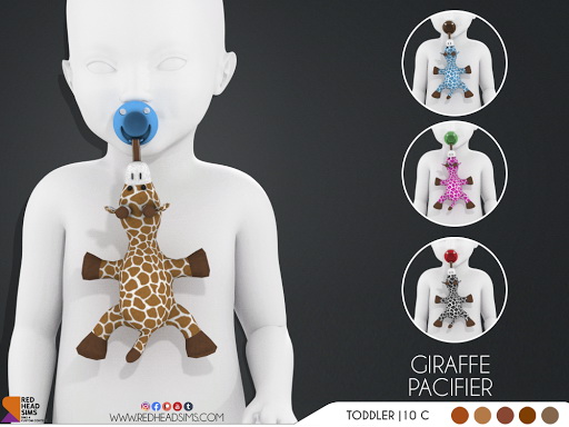 Giraffe Pacifier and Baby Bottle from Red Head Sims