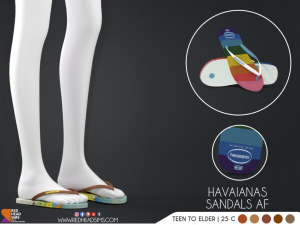 HAVAIANAS SANDALS AM+AF from Red Head Sims