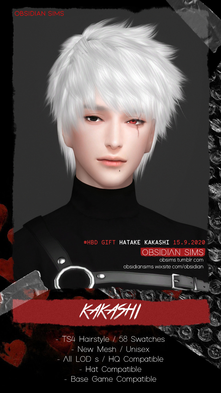 Kakashi Hairstyle from Obsidian Sims • Sims 4 Downloads