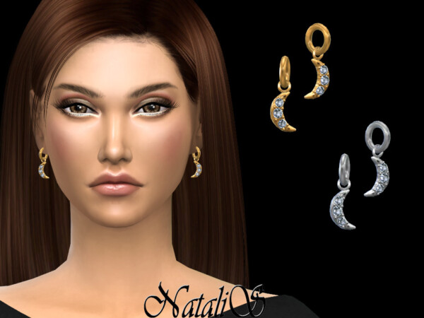 Crescent moon huggie earrings by NataliS from TSR
