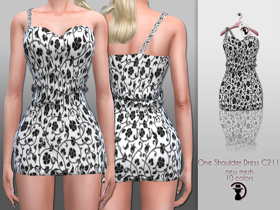 Ones shoulders. [Turksimmer] Dress c363 - TSR. Sims4pack_6724-Plate-Puff-Sleeve-off-Shoulder-Dress.