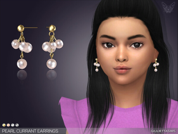 Pearl Currant Earrings For Girls by feyona from TSR