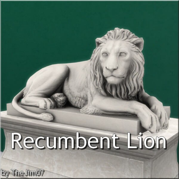 Recumbent Lion by TheJim07 from Mod The Sims