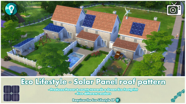 Roof Pattern Solar Panels by Bakie from Mod The Sims