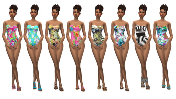 Strapless Swimsuit from Sims 4 Sue