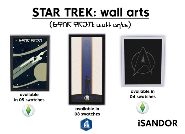 Star Trek Wall Arts by iSandor from Mod The Sims