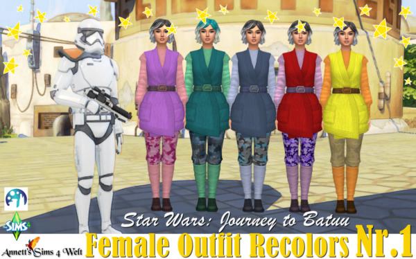 Star Wars Journey to Batuu Outfit Recolors Nr. 1 from Annett`s Sims 4 Welt