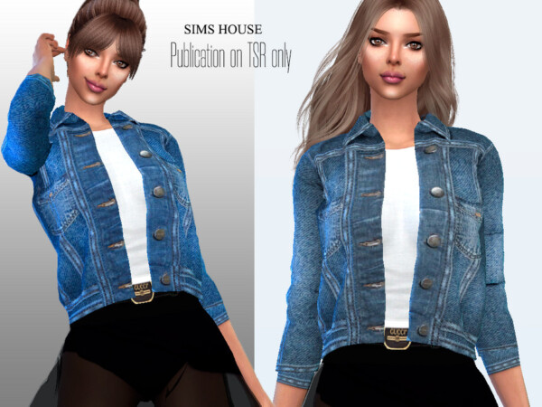 Womens denim jacket with white t shirt by Sims House from TSR