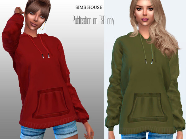 Womens hoody without a print in dark colors by Sims House from TSR