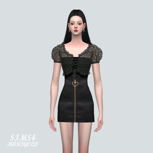 Frill Eyelet Lace Blouse from SIMS4 Marigold