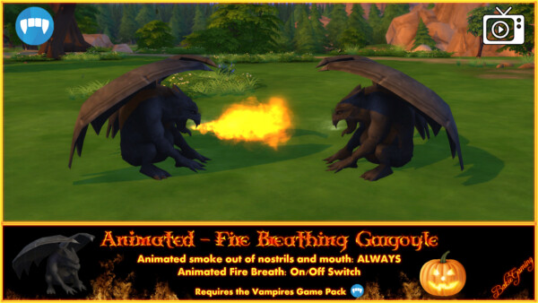 Animated  Fire Breathing Gargoyle by Bakie from Mod The Sims