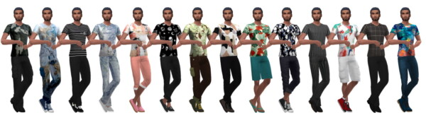 Printed V Neck Tee from Sims 4 Sue