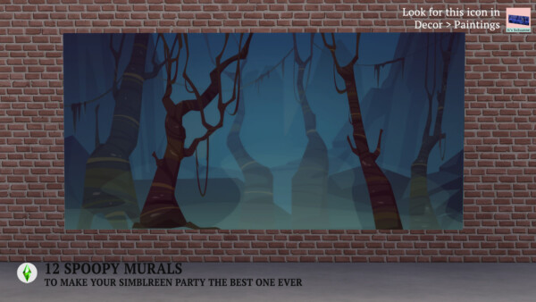12 Spooky Mural Recolors by ImSuanne from Mod The Sims