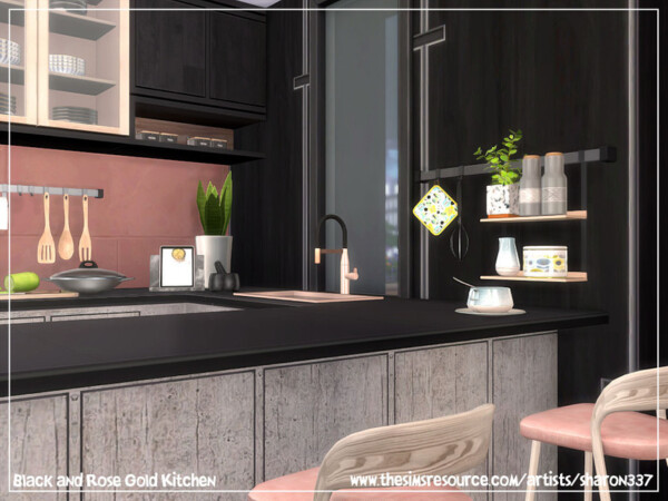 Black and Rose Gold Kitchen by sharon337 from TSR