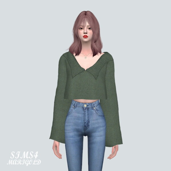 C Crop Sweater from SIMS4 Marigold