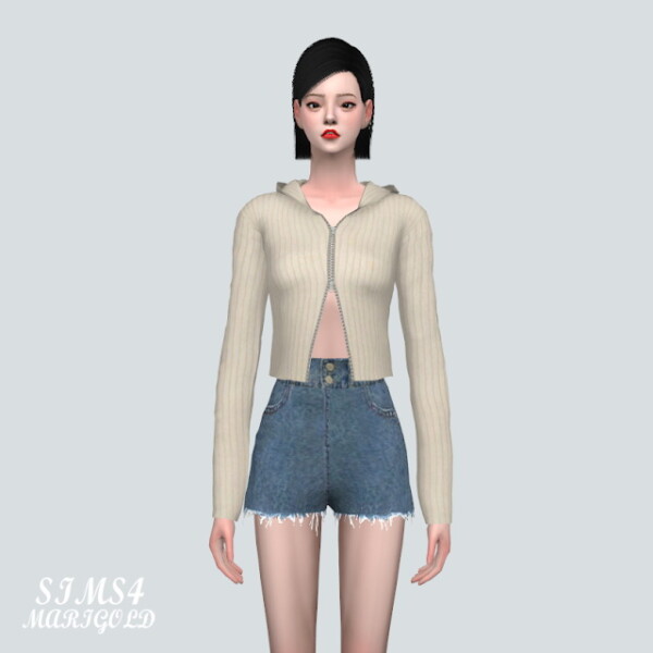 Knit Hood Cardigan from SIMS4 Marigold