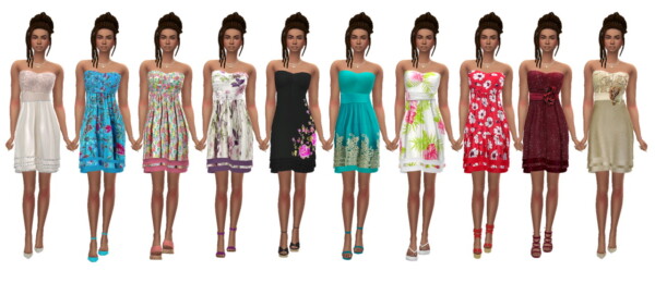 Strapless layer dress from Sims 4 Sue