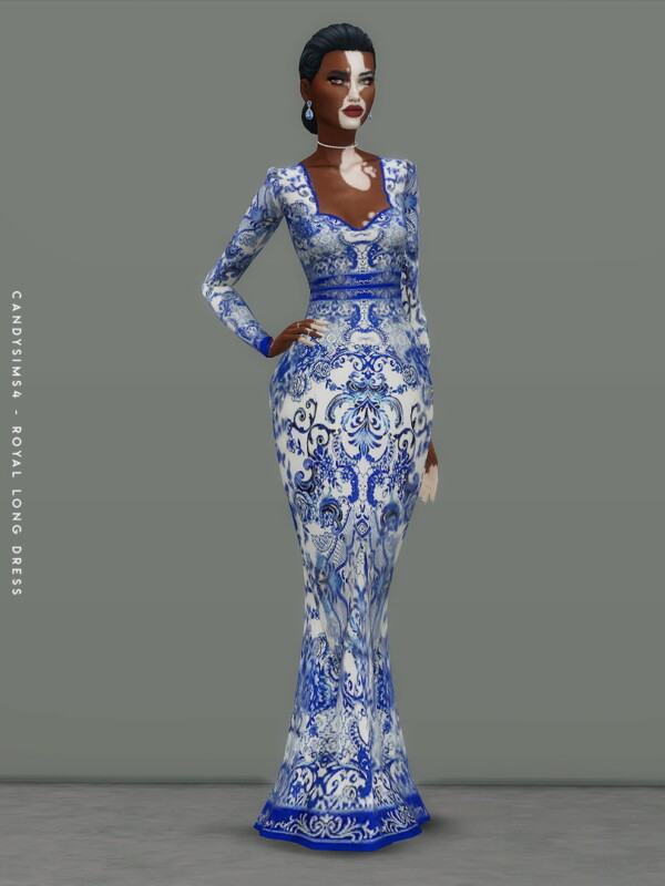 Royal Long Dress from Candy Sims 4