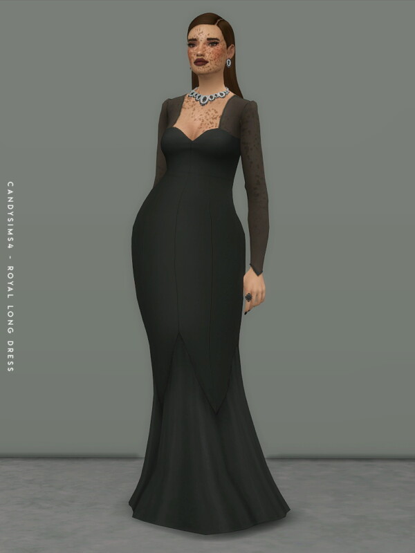 Royal Long Dress from Candy Sims 4