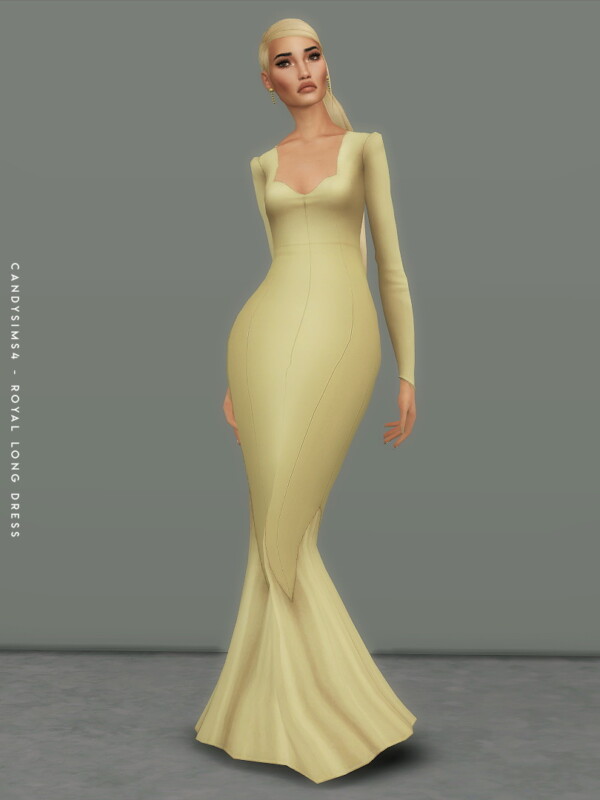 Royal Long Dress from Candy Sims 4 â€¢ Sims 4 Downloads