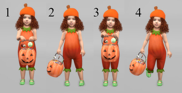 Trick or Treat! Pumpkin bucket and pose pack from Sims 4 Studio
