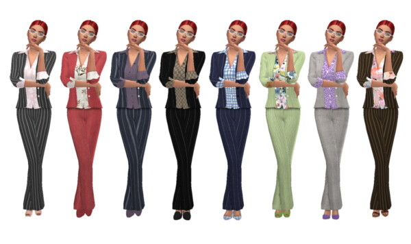 Pinstripe Suit from Sims 4 Sue