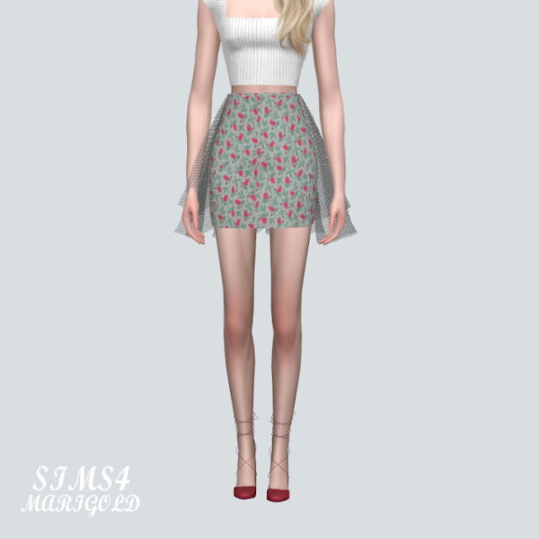 NN Mesh Mini Skirt V2 from SIMS4 Marigold