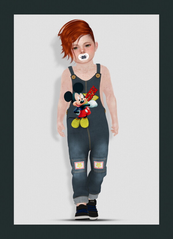 Mickey jeans overalls from Red Head Sims