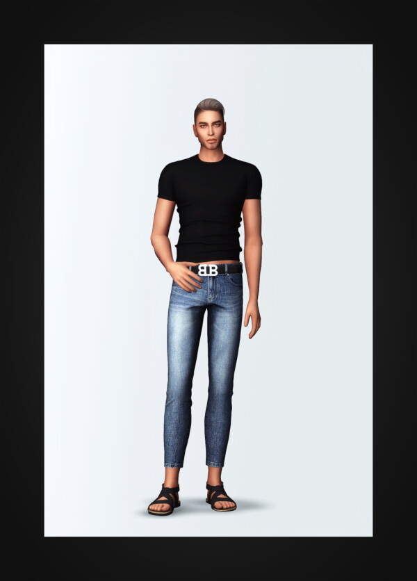 Slim Fit T Shirt and Belted Cropped Skinny Jeans from Gorilla