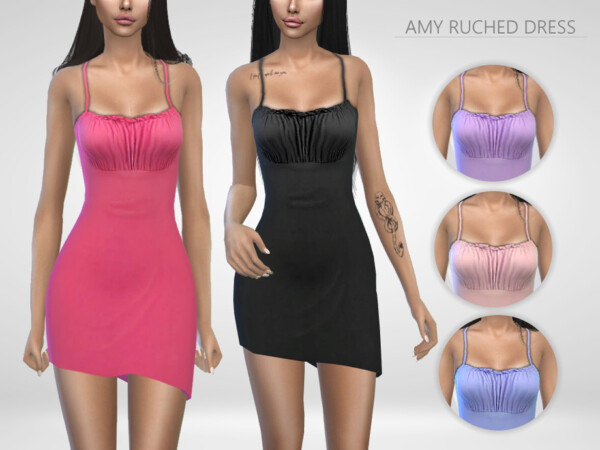 Amy Ruched Dress by Puresim from TSR