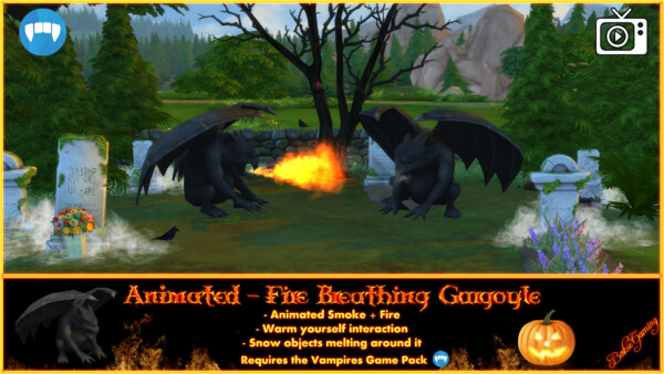 Animated  Fire Breathing Gargoyle by Bakie from Mod The Sims