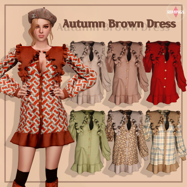 Autumn Brown Dress from Rimings