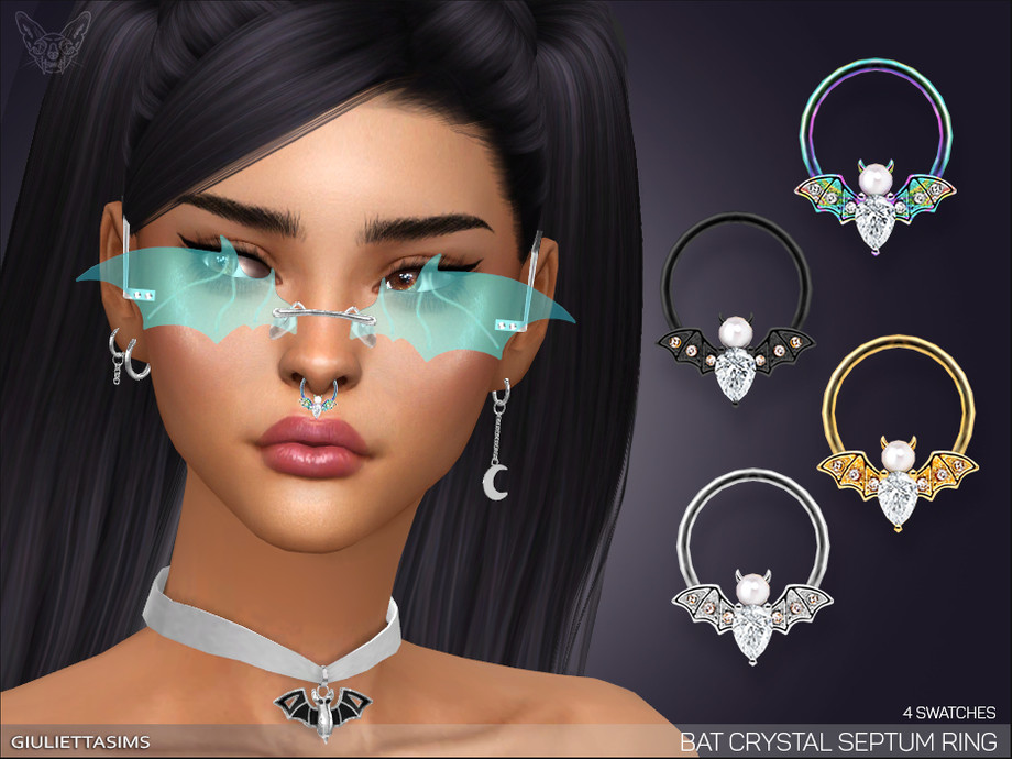 Bat Crystal Septum Nose Ring By Feyona From Tsr • Sims 4 Downloads